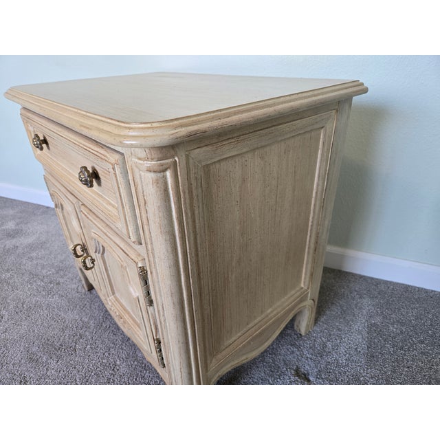 Drexel Cabernet Blanc Queen Headboard & Matching Bedside Tables For Sale - Image 15 of 18