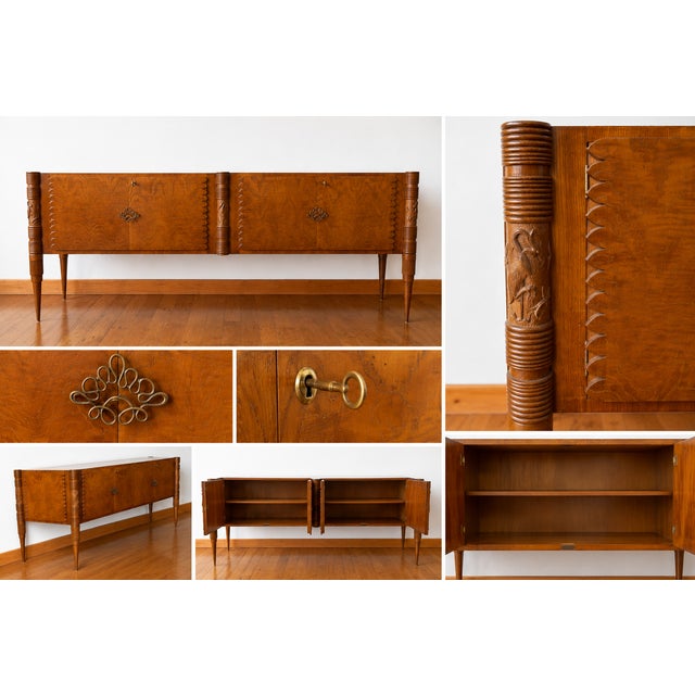 An exceptional Italian Mid-Century Modern sideboard attributed to renowned designer Paolo Buffa, manufactured by Fratelli...
