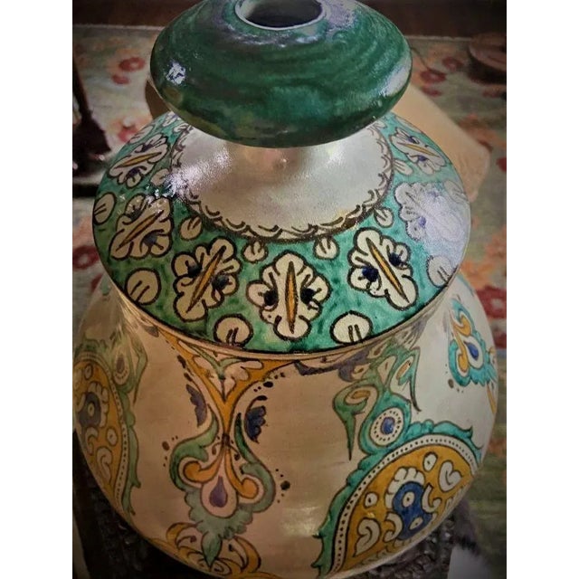 Mid 20th Century Large Fez Ceramic Lidded Jar From Morocco For Sale - Image 11 of 13