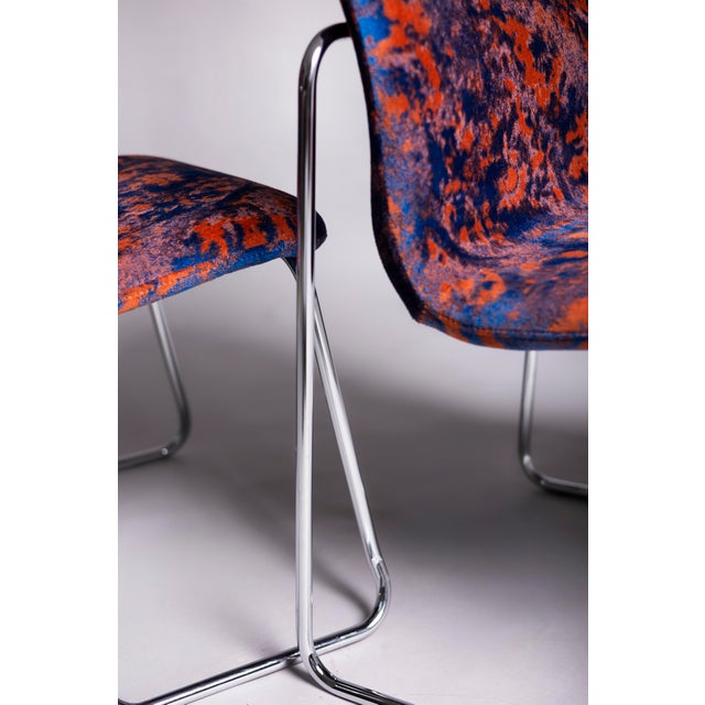 Purple Mid-Century Chrome Lounge Chair, Germany, 1970s For Sale - Image 8 of 9