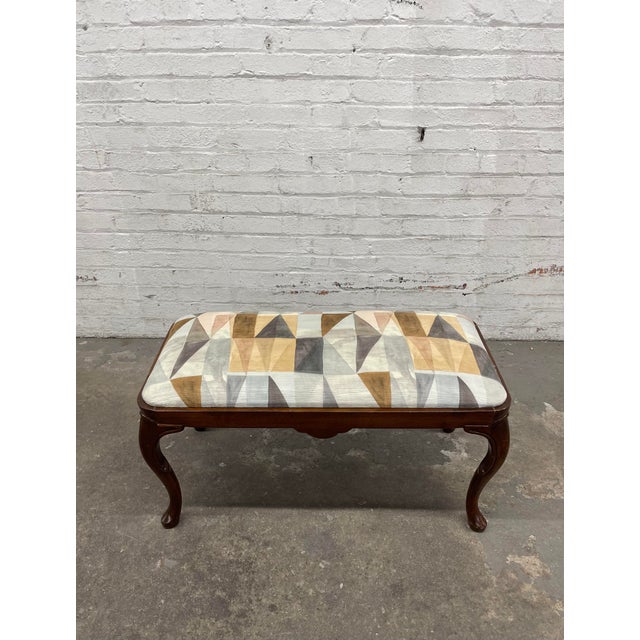 Newly Upholstered Queen Anne Style Vanity or Piano Bench For Sale - Image 9 of 10