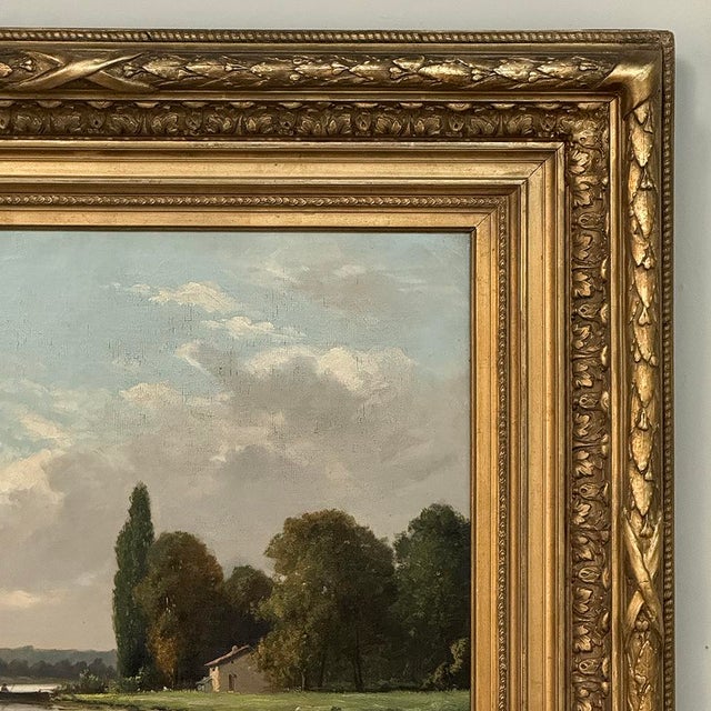 Pair of Framed Oil Paintings on Canvas by Henri Mosny Dated 1883 For Sale - Image 15 of 18