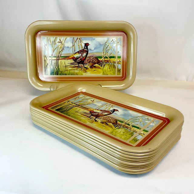 Metal 1950s Rustic Americana Metal Pheasant Trays - Set of 11, Thanksgiving. For Sale - Image 7 of 7