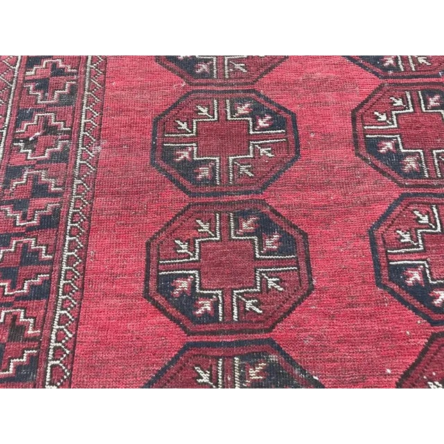 Black Antique Turkmen Afghan Rug For Sale - Image 8 of 13