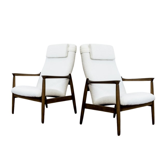 Mid-Century Modern High Back Lounge Chairs by Edmund Homa, Poland, 1960s, Set of 2 For Sale - Image 13 of 13