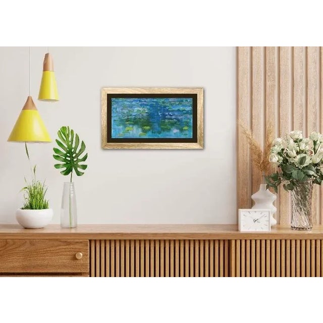Abstract Lily Pond Reflections (Modern Impressionist Oil Painting) For Sale - Image 3 of 8