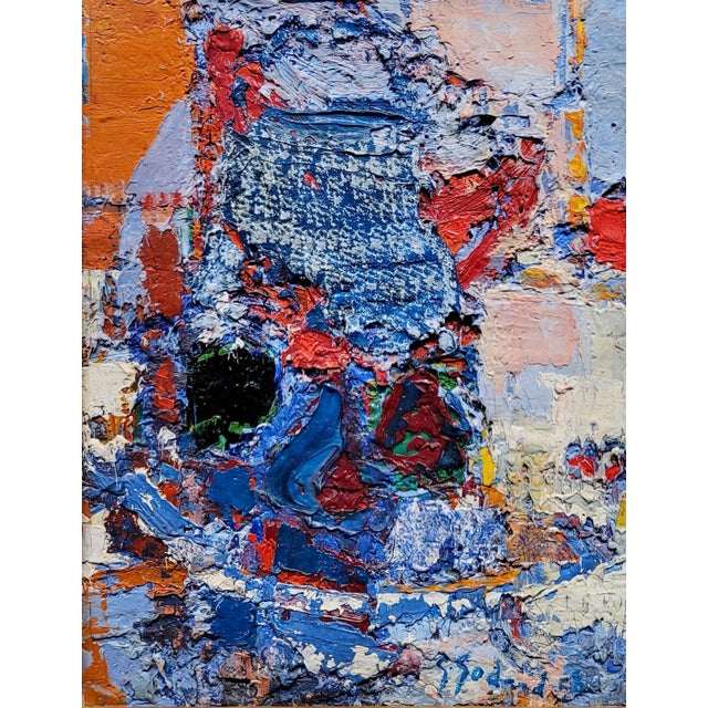 1960s Gabriel Godard -1958 Untitled Abstract -French Modernist Oil Painting For Sale - Image 5 of 11