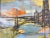 Abstract Mid Century Vintage Abstract Impressionist Cityscape Oil on Canvas. Signed Galand For Sale - Image 3 of 11