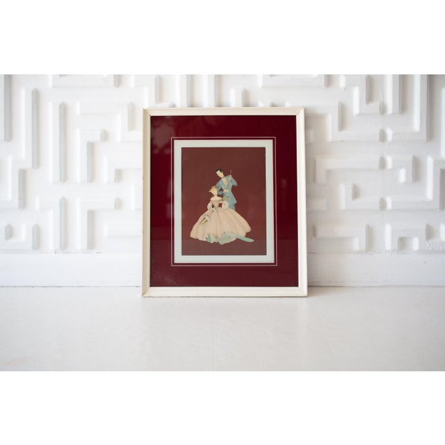 Red 1960s Edwardian Figurative Print of a Couple, Framed For Sale - Image 8 of 8