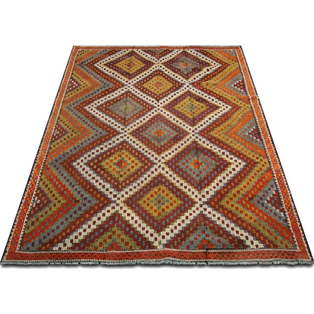 1960s 1960s Turkish Kilim For Sale - Image 5 of 5