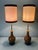Chinese Mid 20th Century Chinese Crackle Glazed Porcelain Lamps With Wooden Base and Lampshades - Set of 2 For Sale - Image 3 of 12