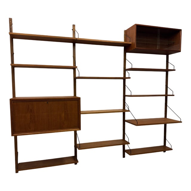 Vintage Scandinavian Wall Unit in Teak by Poul Cadovius for Royal System, 1960s For Sale