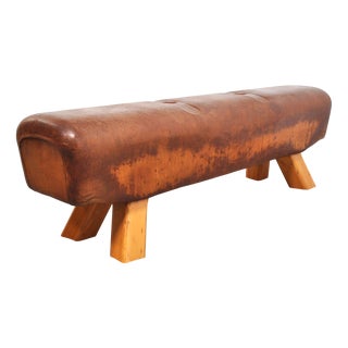 Leather Gymnastic Horse Bench, 1960s For Sale