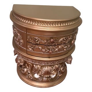 1950s Luxury French Baroque Gold Accent Cabinet – Ornate Hand-Carved Look For Sale