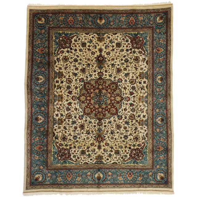 Textile Vintage Persian Tabriz Rug - 09'00 X 11'03 For Sale - Image 7 of 7