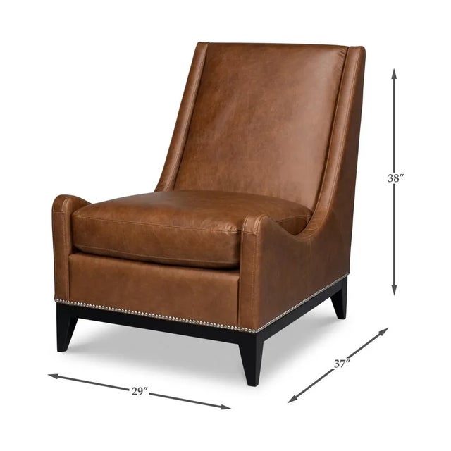 Contemporary Leather Accent Chair For Sale - Image 12 of 12