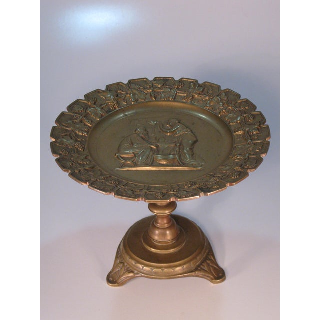 Mid 19th Century Compote / Tazza Bronze Neoclassical Greek Art Medallion For Sale - Image 4 of 14
