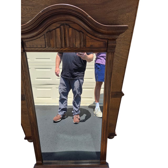 1980s Ethan Allan Console Wall Mirror Charter Oak Jacobean Gothic For Sale - Image 9 of 10