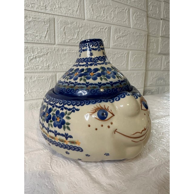 Vena Unikat Polish Pottery Face Jar – Hand-Painted & Signed. For Sale - Image 4 of 9