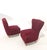 Cherry Velvet Armchairs with Wooden Legs, Italy, 1960s, Set of 2 For Sale - Image 6 of 13