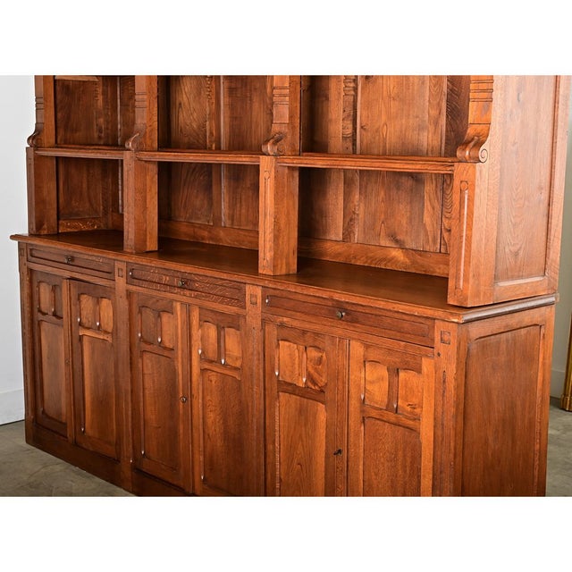 French Mid 20th Century Oak Bibliotheque For Sale - Image 12 of 13