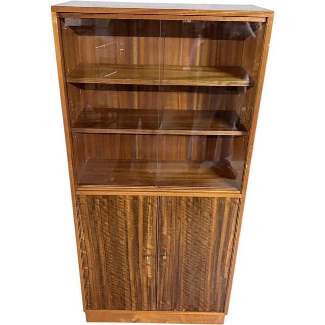 Brown Walnut and Teak Bookcases from Morris of Glasgow, Set of 2 For Sale - Image 8 of 11