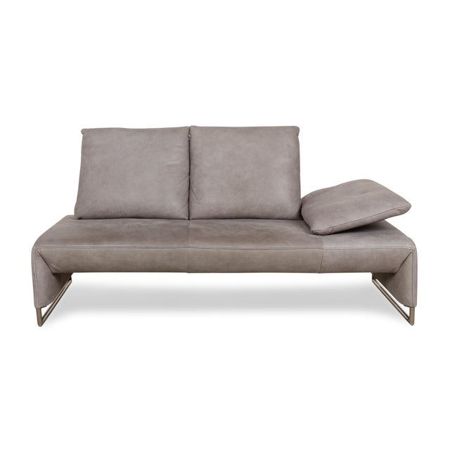 Ramon Leather Two-Seater Gray Sofa from Koinor For Sale - Image 11 of 11