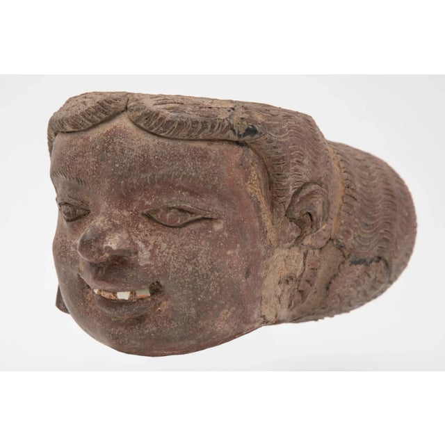 Antique Artefact Majapahit Terracotta Expressive Head For Sale - Image 4 of 8