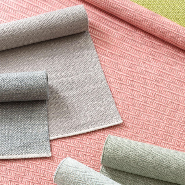 2020s Dash & Albert by Annie Selke Herringbone Coral Woven Cotton Rug, 7' 6" x 9' 6" For Sale - Image 5 of 6