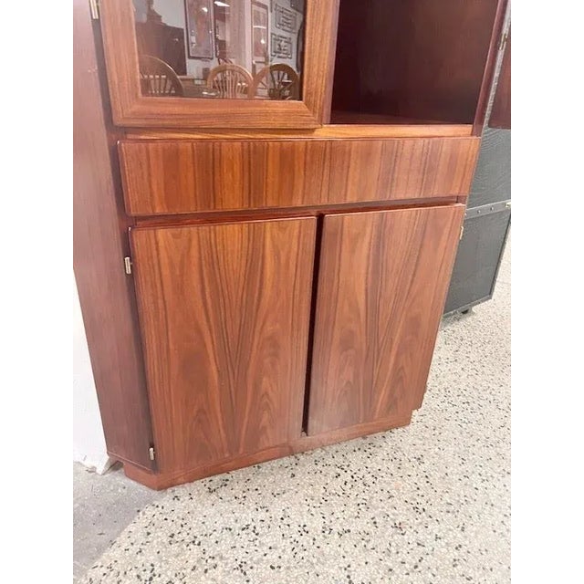 Danish Mid Century Modern Teak Corner Bookcase / China Cabinet by Skovby, Made in Denmark Circa 1970s For Sale - Image 9 of 10