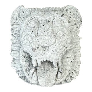 Vintage Cast Concrete Lions Head For Sale