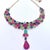 Bochic "Capri" Vintage Ruby, Emerald & Sapphire Necklace - 18K Gold & Silver For Sale - Image 4 of 18
