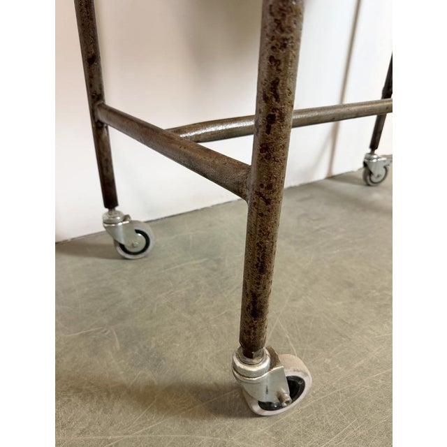 Vintage Industrial Worktable on Wheels, 1960s For Sale - Image 9 of 18
