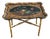 English Scalloped Tole Tray on Stand With Floral and Shell Motif, Circa 1830 For Sale