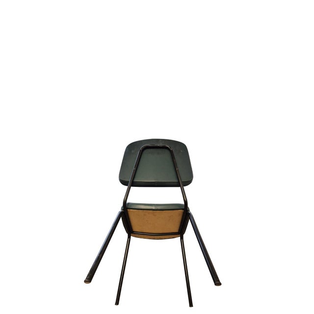 Italian Industrial Chairs in Metal and Green Vinyl, 1950s, Set of 2 For Sale - Image 4 of 14