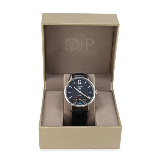 Silver Tag Heuer Carrera 43mm wv3010.eb0025 Black Dial Steel Manual Wind Watch For Sale - Image 8 of 9