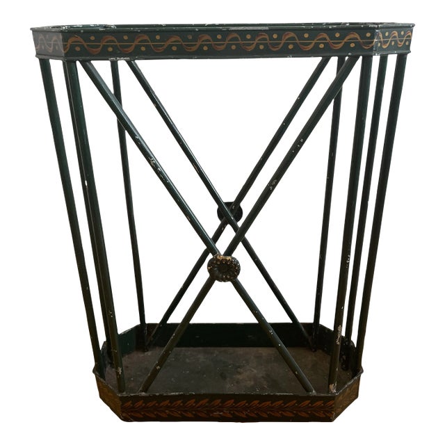 Early 19th Century Antique Painted Metal Umbrella Stand For Sale
