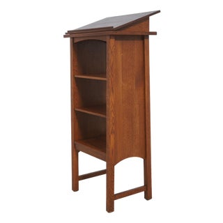 Stickley Mission Oak Lectern Podium Bookcase For Sale