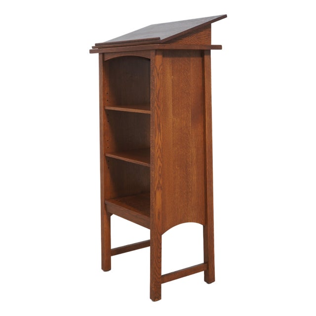 Stickley Mission Oak Lectern Podium Bookcase For Sale