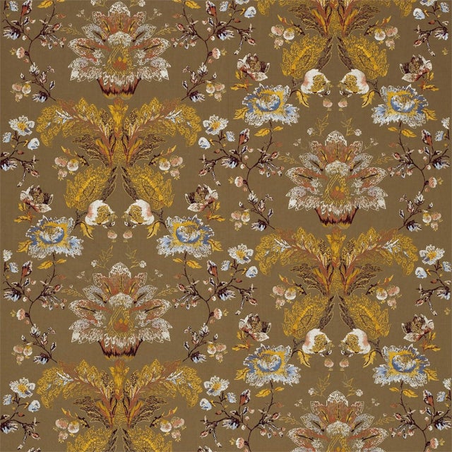 Zoffany Stitch Damask Fabric in Antique - a Sample For Sale