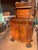 Vintage Rustic Dark Pine Wood Chiffonier Cabinet W/ Scrolled Top - Shelf & Drawer For Sale - Image 17 of 18