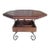 1970s Vintage Octagonal Dark Color Wood Coffee Table With Storage Underneath For Sale