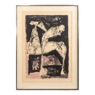 Marino Marini L’Attesa (The Wait) 1965 Color Lithograph on Paper 35/60 Abstract For Sale