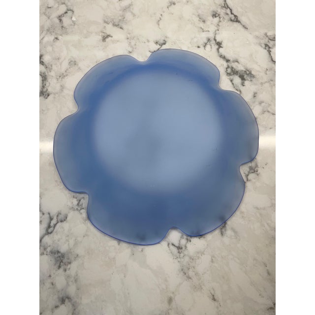 Glass Vintage Pastel Colored Frosted Glass Flower Shaped Bowls- Set of 6 For Sale - Image 7 of 8