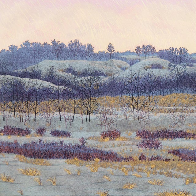 'A Winter Afternoon' by Gordon Mortensen, 1979, Wood Engraving, Smithsonian, Carnegie, Brooklyn Museum, Art Institute of Chicago For Sale In Monterey, CA - Image 6 of 11