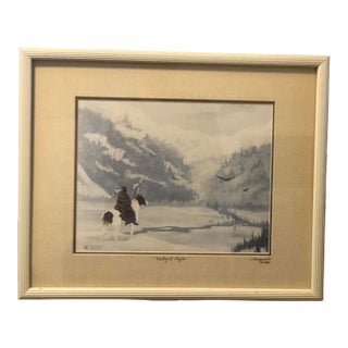 Marguerite Fields "Valley of Eagles" Signed & Numbered Lithograph 403/500 (1987) For Sale