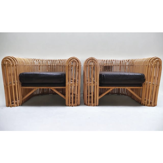 An incredibly rare pair of lounge or club chairs by the Great Henry Olko for his Willow and Reed firm, circa 1980. These...