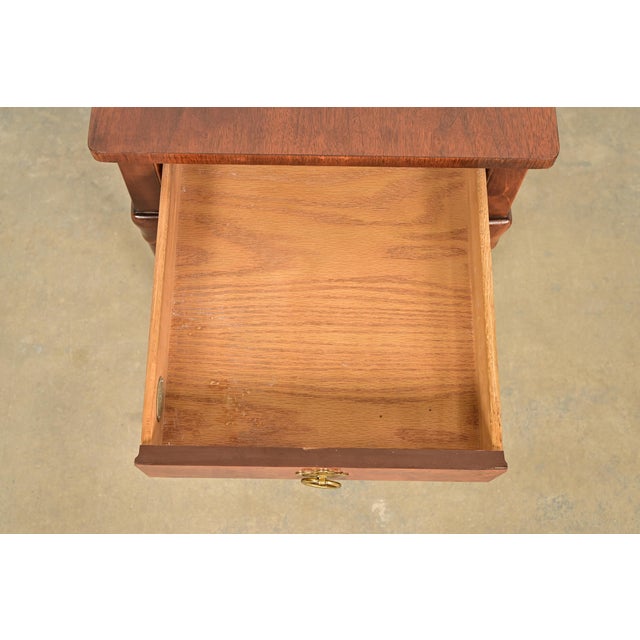 Wood Baker Furniture Queen Anne Walnut and Burl Wood Tea Table For Sale - Image 7 of 16