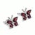 Contemporary Red Garnet Butterfly Style Studs - Unique Earlobe Woman Studs - A Pair For Sale - Image 3 of 3