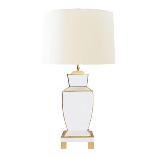 Biance White & Gold Metal Painted Lamp For Sale